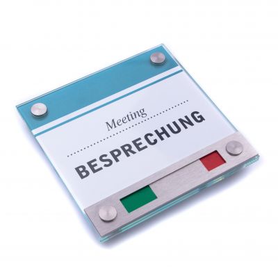Türschild Vitrum B Frei Besetzt Anzeige rot grün Besprechnung Meeting